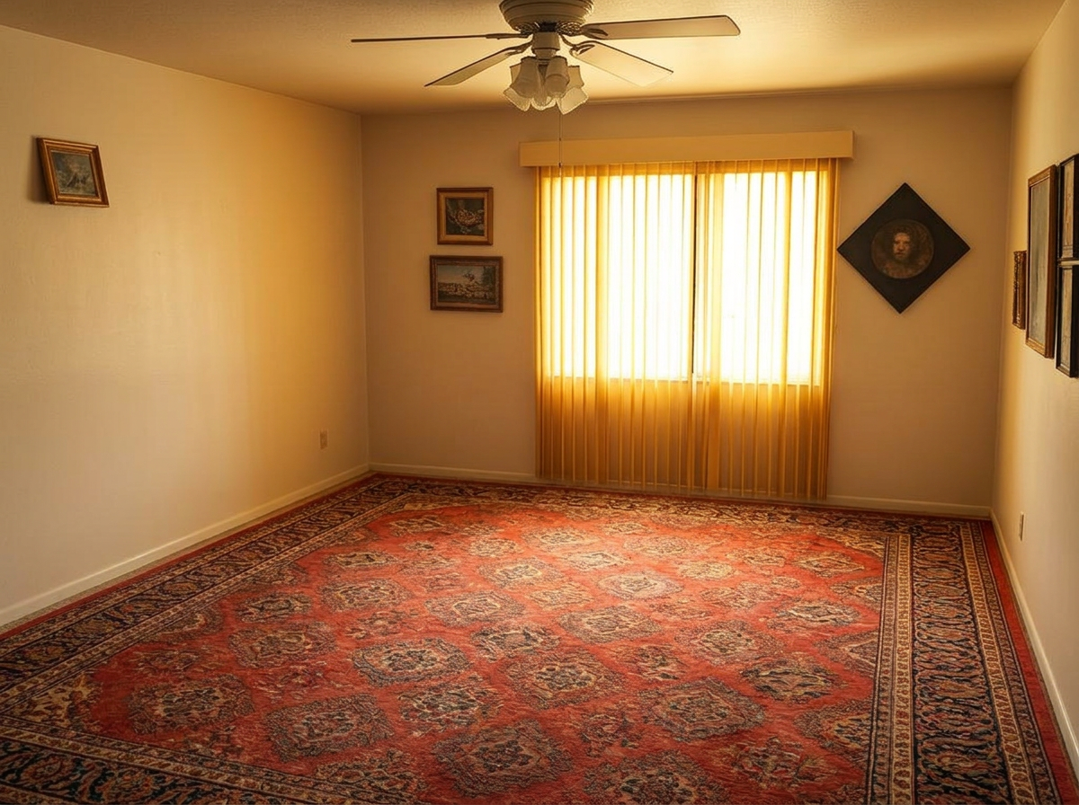The same living room empty, vacuumed and ready for listing
